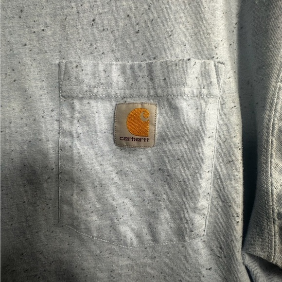 Carhartt Light Blue Short Sleeve Tshirt with Pocket - Picture 2 of 5